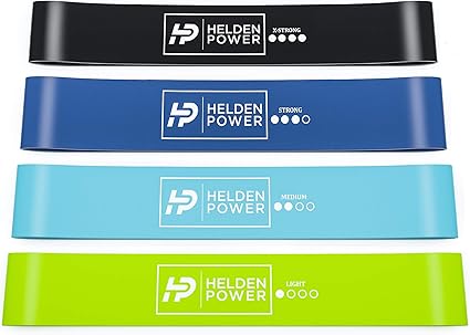 Heldenpower Sport Fitness Band 4 Power Fitnessbander Set Inkl Profi Videoanleitung Fit Von Zuhause Ideal Fur Training Arme Bauch Beine Po Rucken Gummiband Resistance Bands Amazon De Sport Freizeit