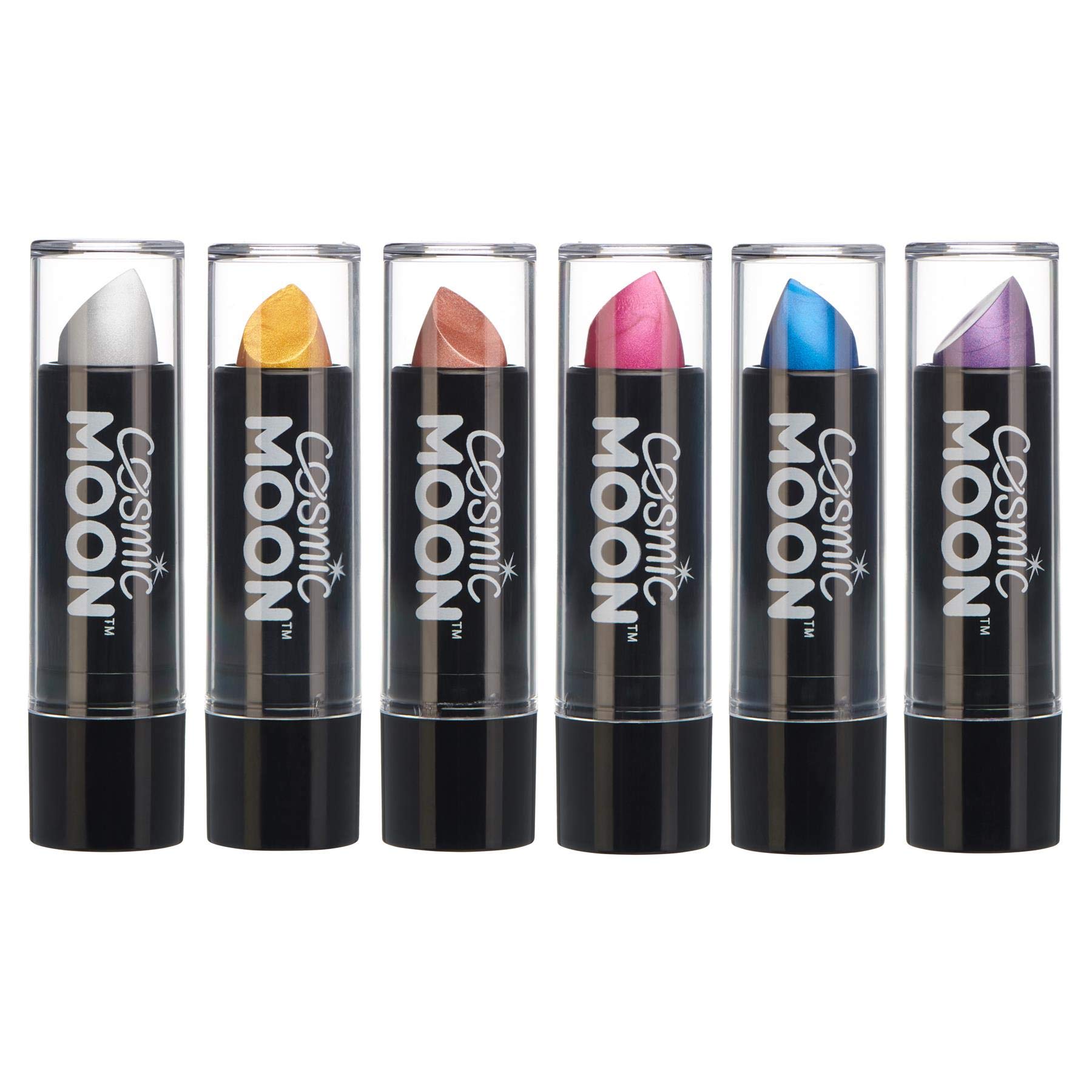Metallic Lipstick by Cosmic Moon - Set of 6 colours - For mesmerising metallic lips
