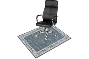 Anidaroel 36"x48" Modern Bordered Home Office Chair Mat for Hardwood Floor, Desk Chair Mat for Hard Floors, Under Desk Rug for Rolling Chair, Low Pile Carpet Floor Protector Rug