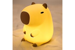 UNEEDE Cute Capybara Night Light, Novelty Animal Silicone Nursery Night Light Rechargeable Table Bedside Lamp with Touch Sensor for Bedroom Living Room Squishy Capybara Stuff Boys Girls Gifts
