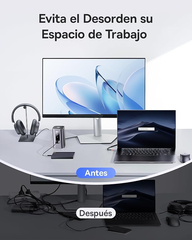 Spacemate 11 en 1 Docking Station con Adaptador 3 Monitores