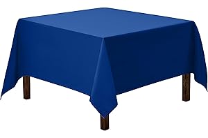 Gee Di Moda Square Tablecloth - 52 x 52 Inch Royal Blue Table Cloth for Small Square or Round Tables - Heavy Duty Washable Fabric - for Buffet Table, Holiday Party, Dinner, Wedding & Baby Shower