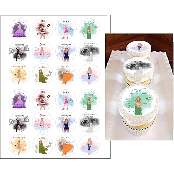 amazon-com-24-t-swift-edible-cupcake-toppers-1-5-each-made-from-wafer-paper-great-for-cupcakes-cake-decoration-and-more-uncut-toys-games for Free Printable Taylor Swift Cupcake Toppers Amazon.com: 24 T Swift Edible cupcake toppers, 1.5