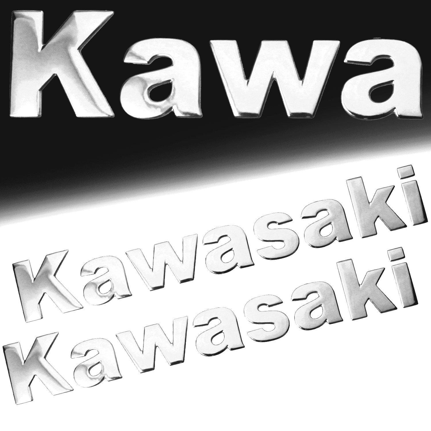 Pro_Bikery 6.25" Glossy Green Kawasaki Ninja Emblem Decal Set (2 Pieces) - 3D ABS