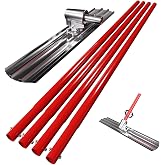 Bull Float Aluminum Magnesium Alloy Concrete Float, 48x8 Inch | Round End, Adjustable Bracket, 56 inch Extendable Handles x 4, Screeding and Finishing Tool Kit