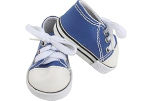 MSYO Cute Canvas Shoes for 18-Inch Dolls, Available in 10 Colors, Low-Top Doll Canvas Sneakers with Laces for 18 Inch Dolls, Match for 18 Inch Boy or Girl Dolls - Navy Blue