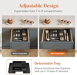 Lifewit Cutlery Drawer Organizer Expandable Tray 9 Compartments Knife Holder view 5