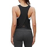 Bestisun Workout Tops for Women Split Back Cropped Yoga Athletic Sports Shirts