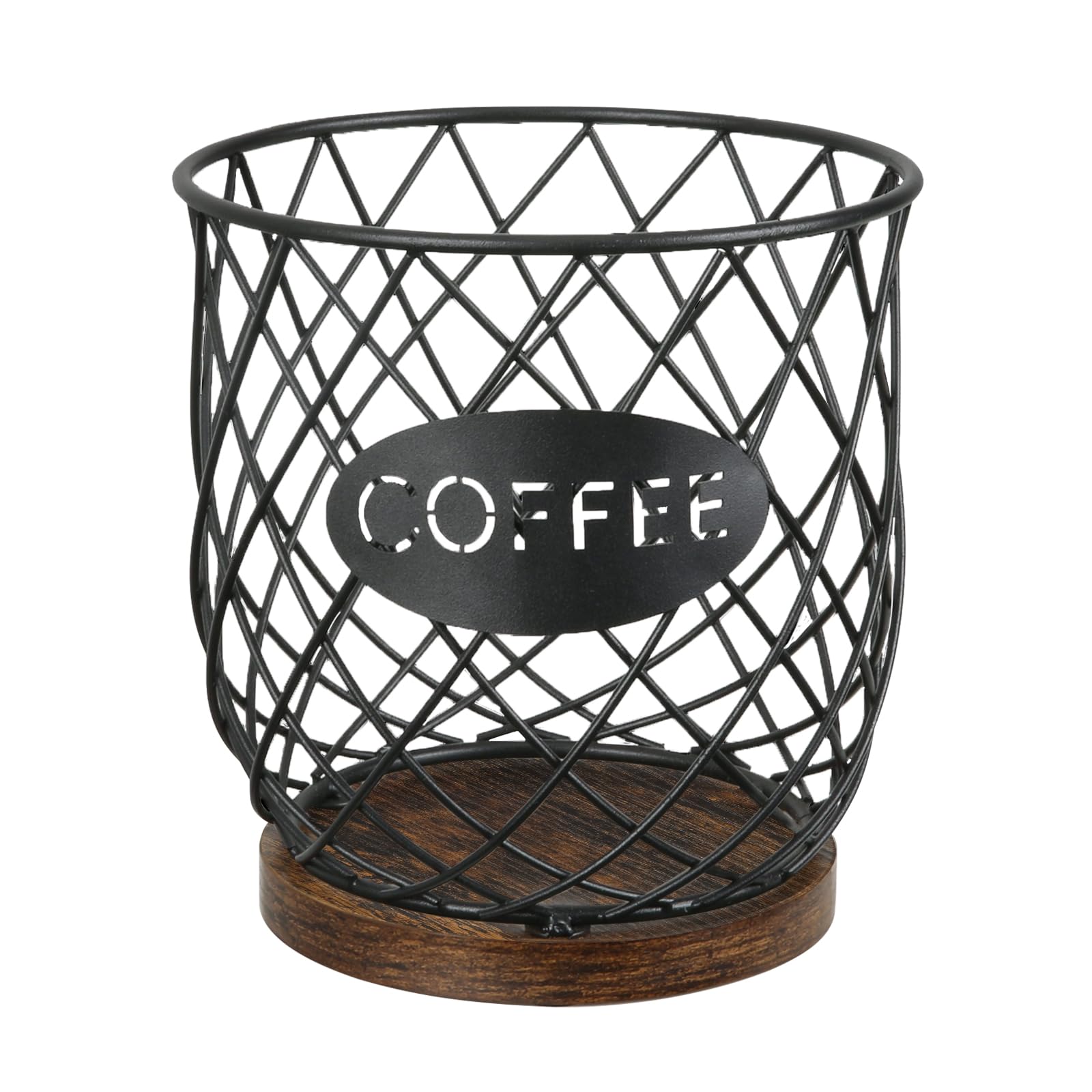 Photo 1 of YINMIT K Cup Holder Organizer, Sturdy Coffee Pod Holder Organizer, 35 Kcup Large Capacity Storage Basket for Kitchen Counter and Office Desktop (Circular Grid)