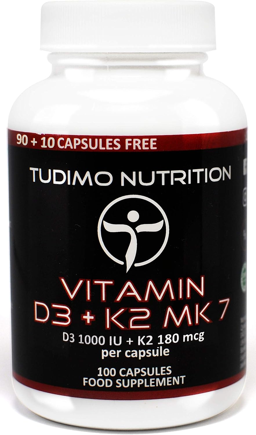 Vitamin D3 K2 MK7 Capsules 1000 IU / 180 mcg 100 pcs (3+ Month Supply