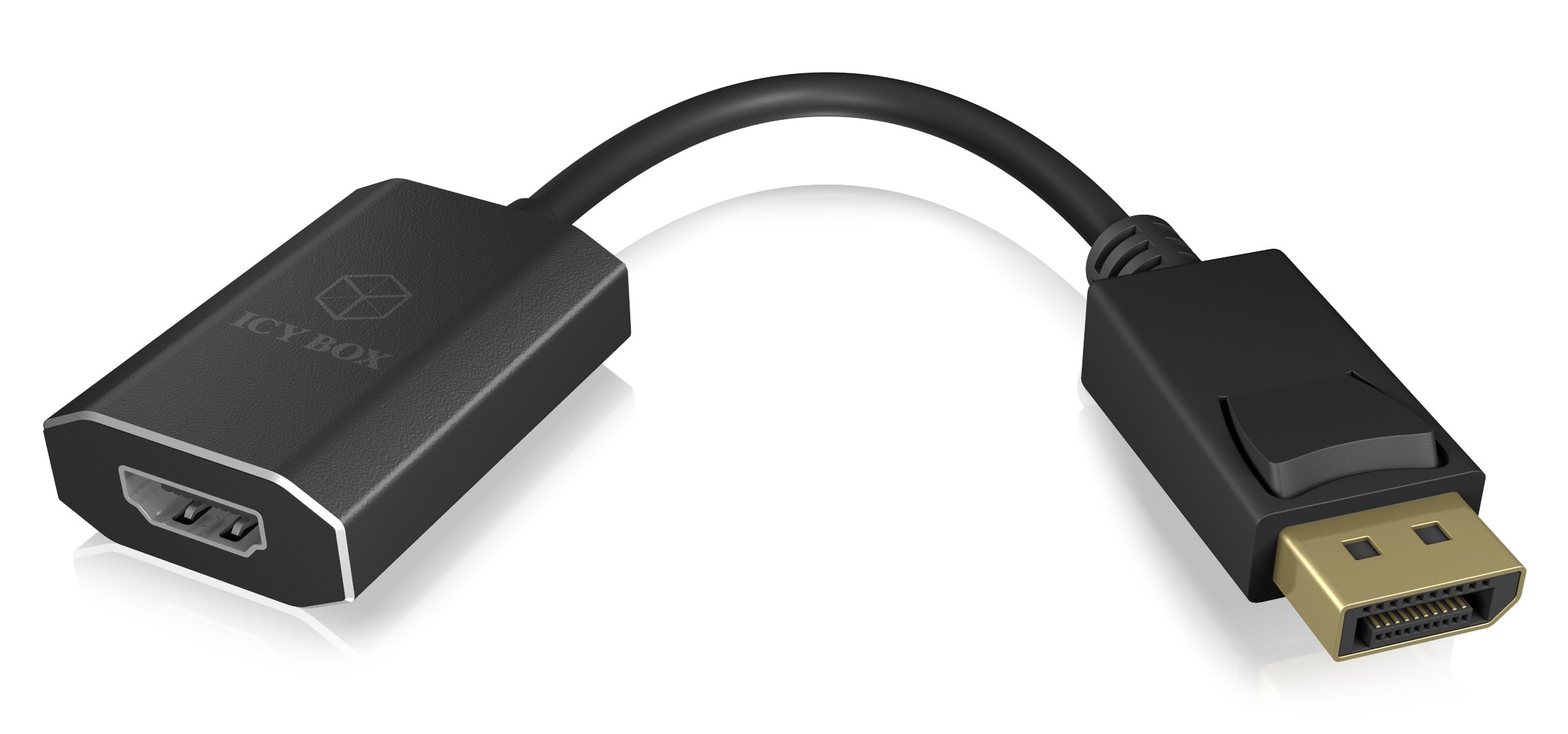 Icy Box IB-AD502 Video Adaptor HDMI (Male) to VGA (Female), Full HD (1920 x 1080, 60 Hz) - Aluminium black Black Von DP