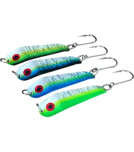 Silver Horde 4141111675#4 Kingfisher Lite Glow/Ultra-Violet Black Edge Cookies'n Cream : Fishing Spoons : Sports & Outdoors