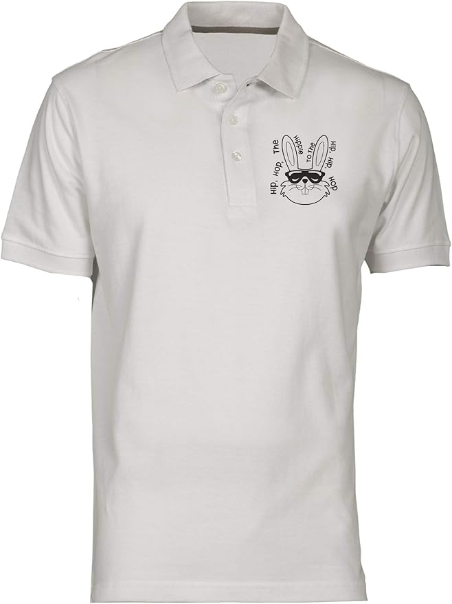 Men's White Polo Shirt OTT0289 Hip HOP Hippie - White - Medium: Amazon.co.uk: Clothing