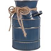 Luxshiny Vintage Metal Milk Jug Vase with Handle Retro Farmhouse Flower Arrangement Vase for Home Office Decoration 5.7 Inch Rustic Planter