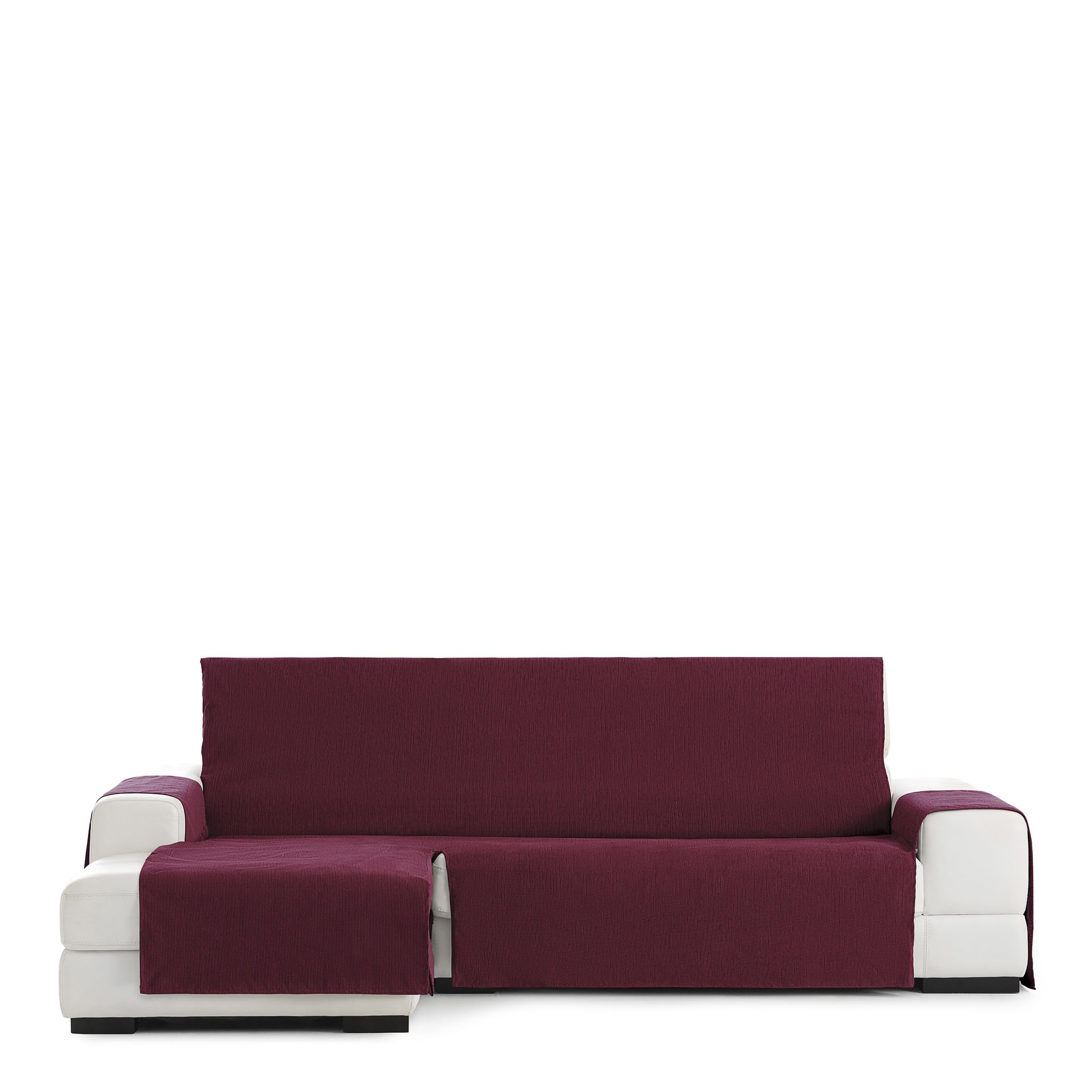 Eysa Rabat practica chaise longue cover 240cm., color 08/bordeaux, left-frontal view