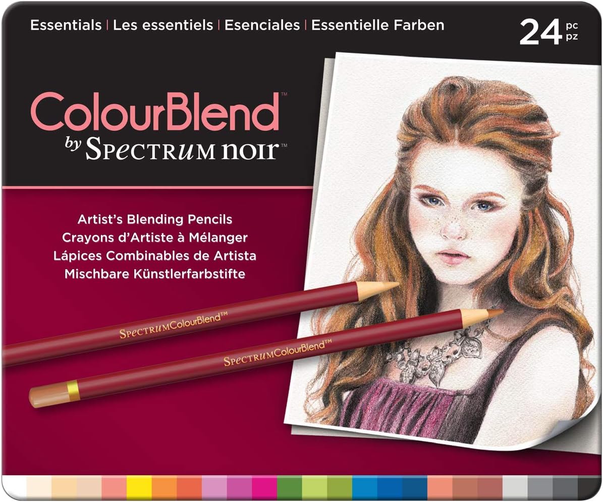 Spectrum Noir SPECCB-ESS24 24 Piece ColourBlend Premium Blendable Artists Pencils, Essentials, Pack of 24