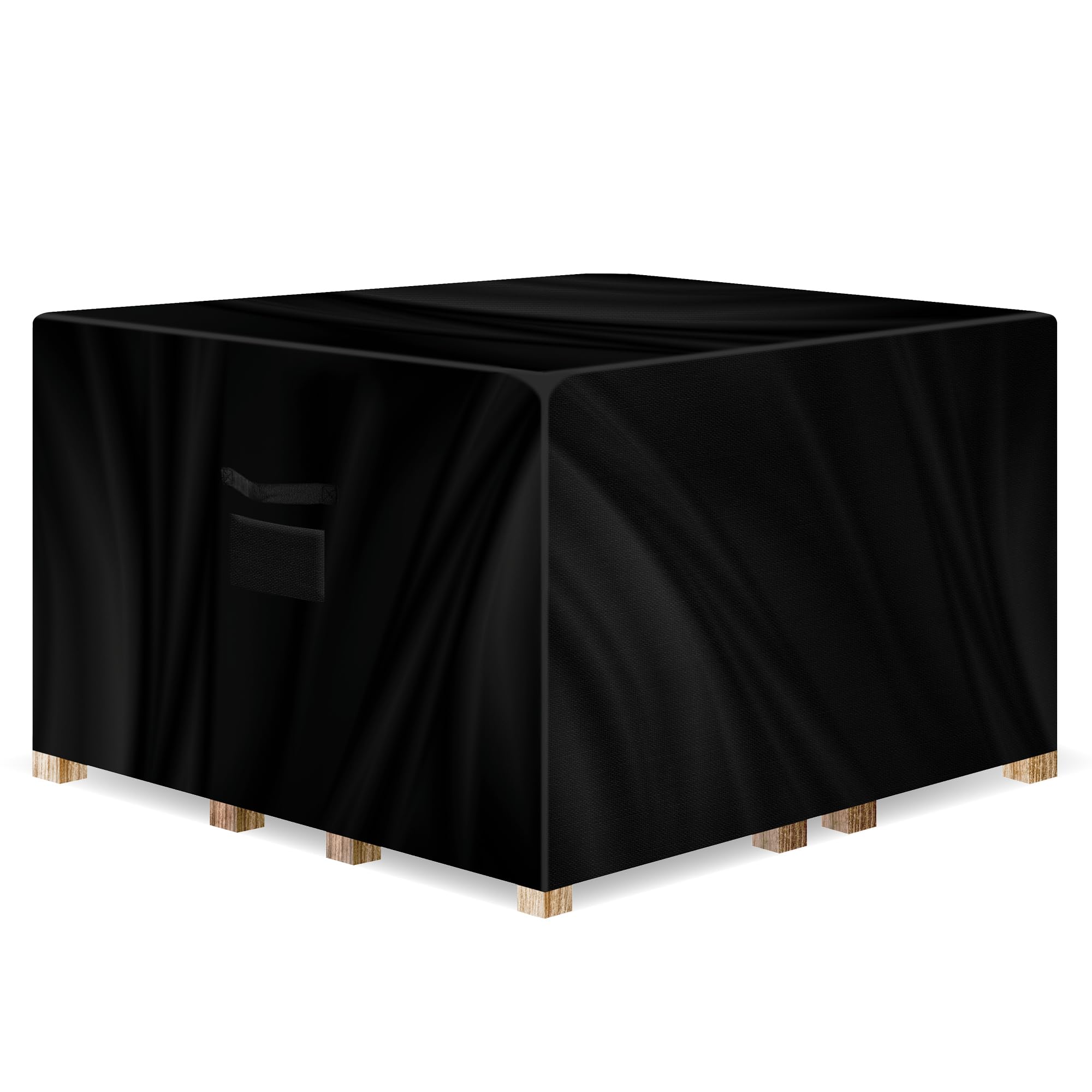 Gracious Gardens Square Garden Furniture Covers Waterproof 150x150x75cm, Oxford Fabric Outdoor Table, Patio & Rattan Garden Furniture Covers, PVC Lined, Air Vents and UV Safe