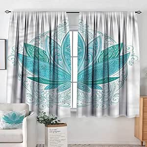 Sanring Lotus - Cortinas con Dobladillo para Barra de Cortina étnica