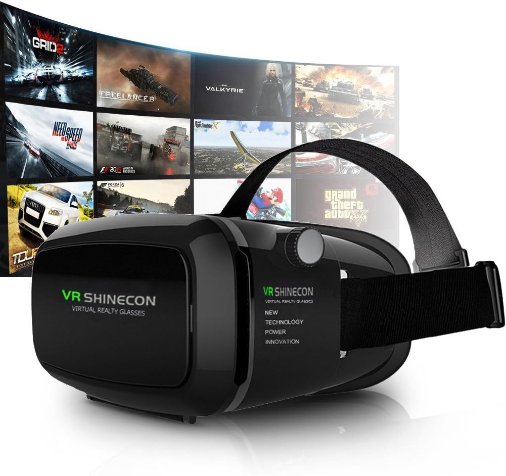 3D VR Headset, Yove 3D Virtual Reality Headset with Adjustable Lens and Strap for iPhone 7 6 6s 5 5s 6splus Samsung S3 Edge Note 4 and 3.5-5.5 inch Smartphone for 3D adult Movies and 3D Games