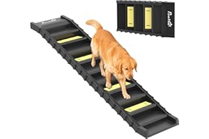 PawHut Dog Ramp for Cars, SUVs, Trucks, Foldable 10 Step Pet Stairs, Non-Slip Lightweight Pet Ramp for Small to Large Dogs, S