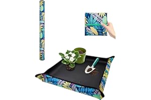 Whtawtaw Waterproof Potting Mat for Indoor Plant Transplants, 29.5"x 29.5" Foldable Repotting Mat for Mess Control, Succulent Gardening Tray for Plant Lovers, Birthday Gifts for Women
