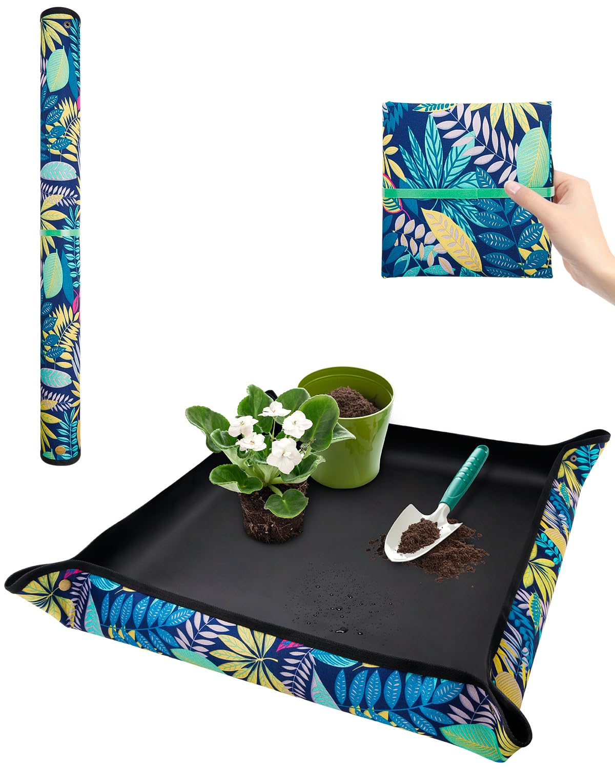 Repotting Mat for Indoor Plants Transplanting, 75 * 75cm Thickened Waterproof Plant Potting Mat Succulent Plant Mat, Portable Potting Tray, Gardening Gift for Plant Lovers