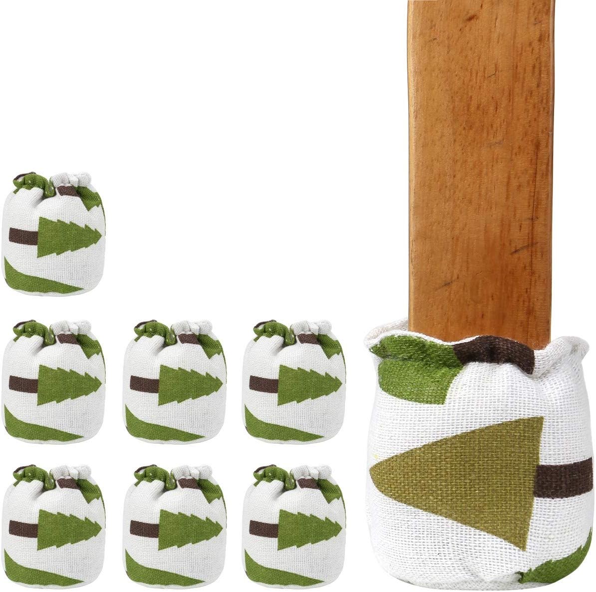 Chair Leg Socks, WarmHut 16pcs Table Furniture Leg Feet Tips Cloth Socks, Wood Floor Protectors,Christmas Home Decoration (Green Tree)
