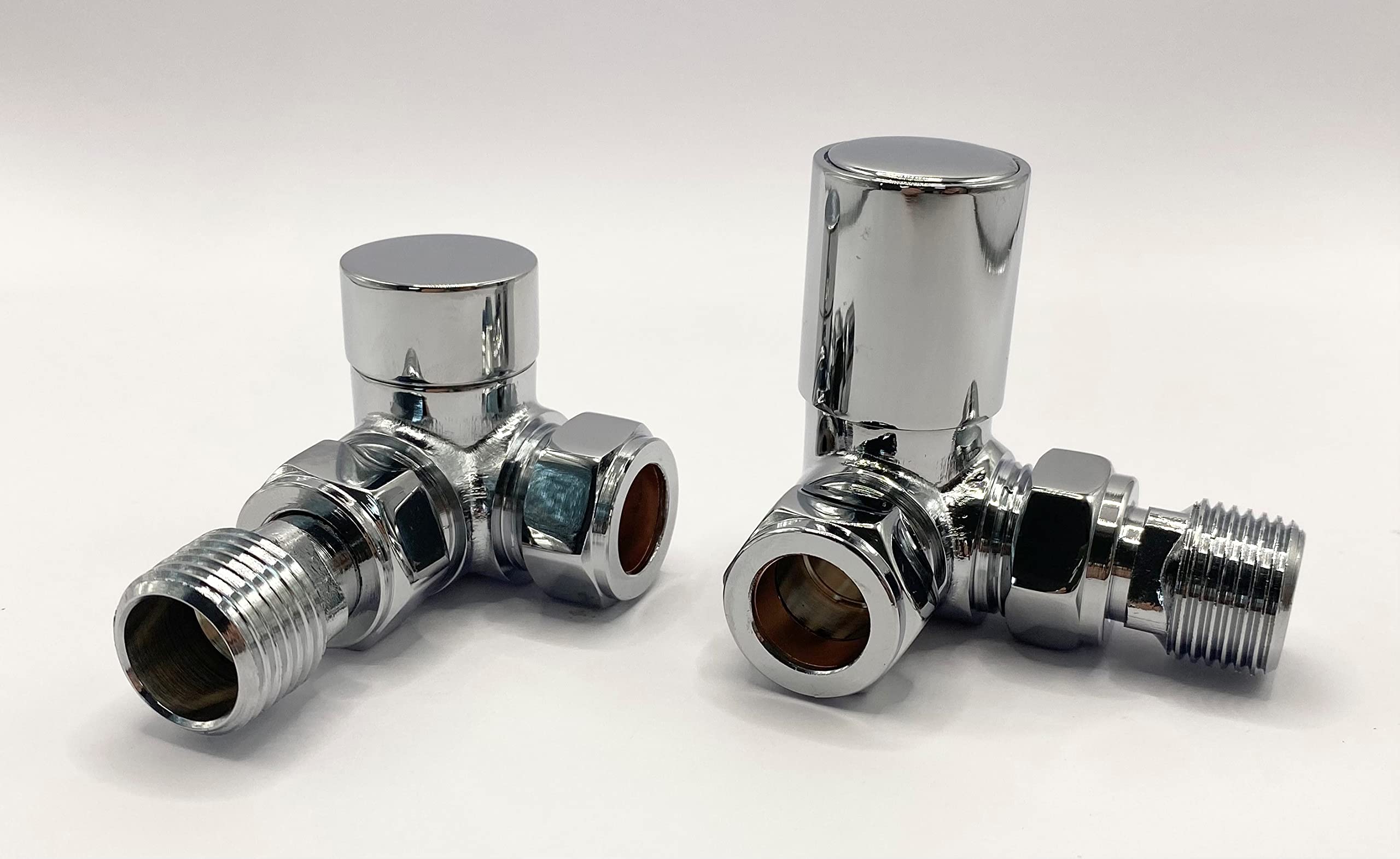 Greenedhouse Sofia Chrome Central Heating Corner Valve for Radiators and Towel Rails 1/2inch - 15mm Designer Radiator Valve