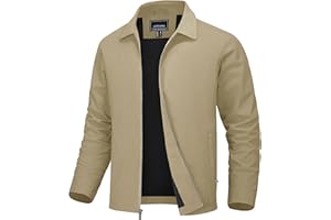 MAGNIVIT Men's Lightweight Jacket Panel Jacket Front Zip Casual Winderbreaker Spring Fall Coat Jacket For Men with Zip Porket