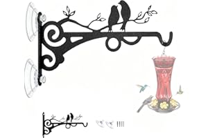 VTTTOX Metal Window Mounted Hanger Hook with Suction Cups/Clip-on Hummingbird Feeder for Outdoors, Hanging Bird Feeders, Deco