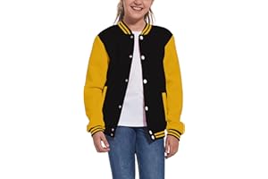 Mowbeat Kids Baseball Jacket Girls Bomber Jackets Boys Varsity Coats Top for Girl Sports Track Outerwear