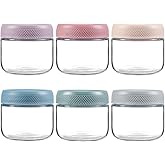 NETANY 6-pack 8oz Glass jars with Airtight Lids, Overnight Oats Containers with Lids, Wide mouth Mason Salad jars, Glass Food Storage Containers for Snacks Yogurt Spice Sugar