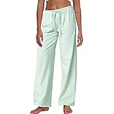 Viakeo Women's Striped Pajama Pants Cotton Lounge Pants Low Rise And Drawstring Pj Bottoms