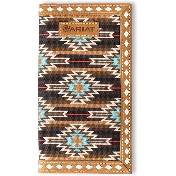 Amazon.com: ARIAT Trifold Southwest Diamond Lace Wallet  display picture 1