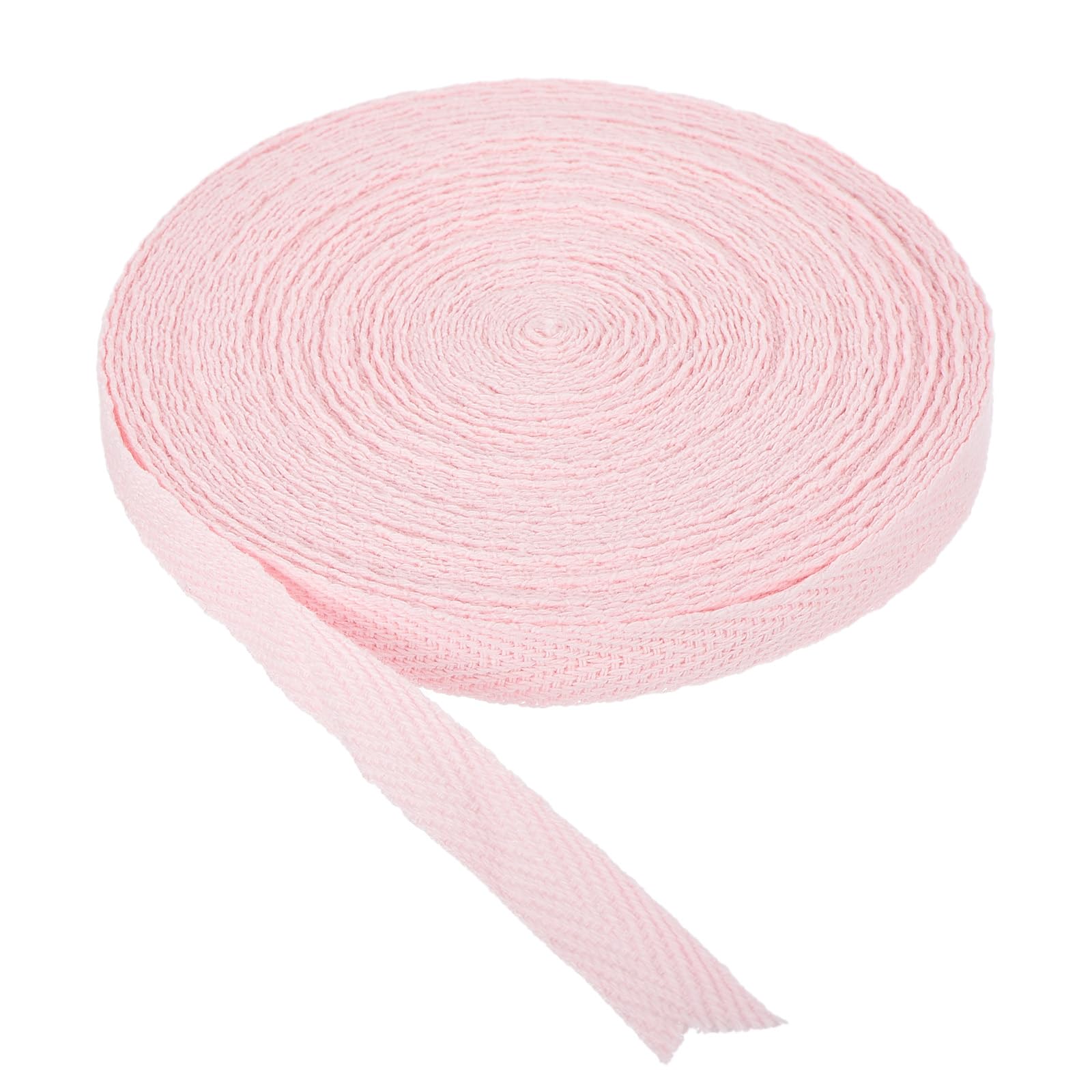 PATIKIL Cotton Twill Tape 10mm(3/8 Inch) 10 Yards Cotton Ribbon Bias Binding Tapes Herringbone Webbing Trim for Sewing Gift Wrapping Craft DIY Pink White - 9m