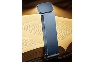 86lux Reading Light, Rechargeable Book Light for Reading in Bed, Ultralight Clip-on LED Bookmark Lamp with 3 Amber Colors & S