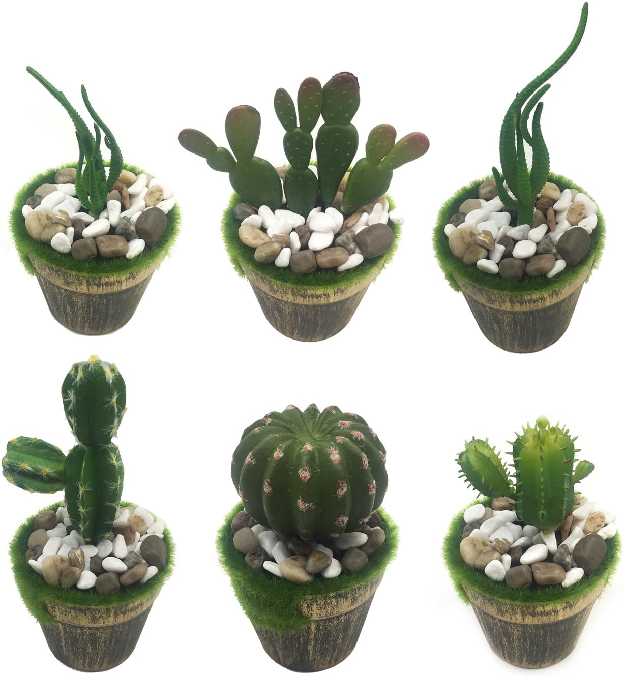 PietyDeko Cactus Artificial, 9pcs Green Cacti Faux Cereus decorations for Party Office Home Decor