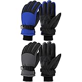 Wenouy Kids Winter Gloves Waterproof Snow Ski Gloves for Boys Girls Warm Adjustable Accessories for Cold Weather