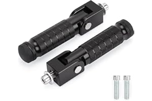 XINGWU M8 Motorcycle Foot Pegs 90 Degree Foldable Bike Pegs CNC Anti-Skid Universal for Super 73 Yamaha Honda Suzuki Aprilia Electric Car Motorbike Scooter Mini Bike Ebike Dirt Bike Go Kart (Black)