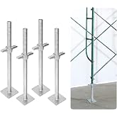 jxgzyy 4 Pcs 24" Adjustable Scaffold Leveling Jack 1-3/8" OD Galvanized