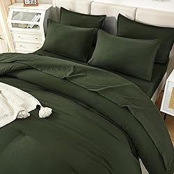 Litanika Dark Olive Green Queen Size Comforter Set