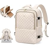 MDODO Travel Backpack for Women Men - Large Carry on Backpack fits 15.6" Laptop Lightweight Travel Bag Daypack Waterproof Causal Bookbag Backpack for College,Work,36L, Beige