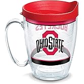 Tervis Made in USA Double Walled Ohio State Buckeyes Insulated Tumbler Cup Keeps Drinks Cold & Hot, 16oz Mug, Tradition