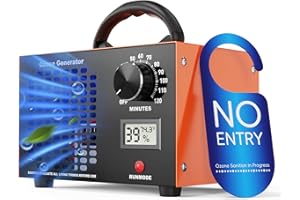 DDHTSAL Ozone Generator 160,000mg/H with Temp/Humidity Display - 120 Min Timer O3 Ionizer Air Purifier for Large Spaces (5000 Sq.Ft) - Upgraded Ozone Machine for Cars, Homes, Hotels, Kitchens & Pet Areas