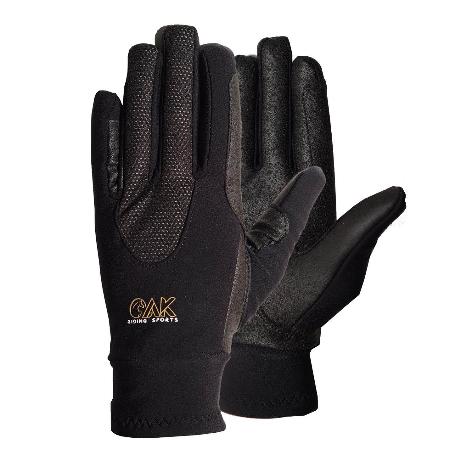 AK Warm Winter Wind Proof Horse Riding Gloves & Winter Gloves For Daily Usage (Black, S)