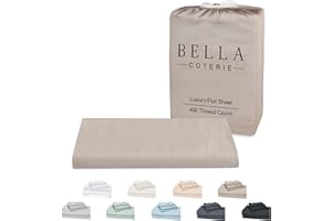BC BELLA COTERIE Bella Coterie Luxury Bamboo Queen Size Flat Sheet | 100% Organically Grown Bamboo Viscose | Ultra Soft | Cooling for Hot Sleepers [Dune]