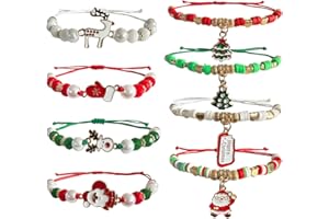 Bovemee 8pcs Christmas Bracelets For Women Gifts Merry Christmas In July Decorations Holiday Party Favors Stocking Stuffers Crafts Jewelry Bracelet