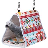Kintor Bird Nest Snuggle Hut Tent, Hanging Cave for Small Medium Parrot | Cozy hanging bird tent,hard bottom support,removable pad,Easy to clean install.fits cockatiels, budgies, lovebirds Parakeet
