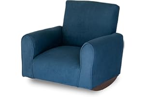 The Rose Hill Company Kid Rocking Chair for Toddlers, Child Chair for Little Kids, Upholstered Toddler Armchair for Children, Comfy and Cute Little Kid Chairs (Rockers, Navy)