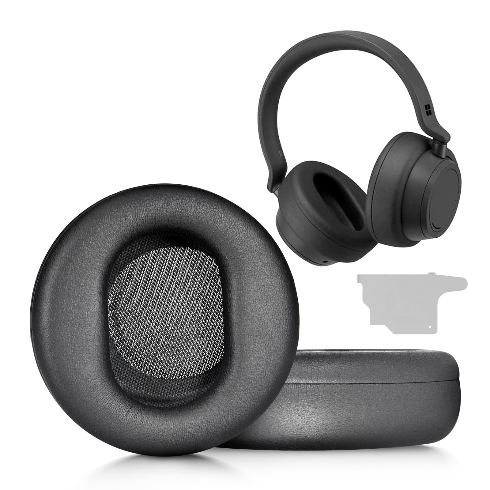 XBERSTAR Ear Pads Replacement Compatible with Microsoft Surface GEN I & II Headphones, Black/Grey, Protein Leather + Memory Foam